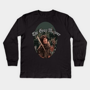 Gray Mouser Kids Long Sleeve T-Shirt